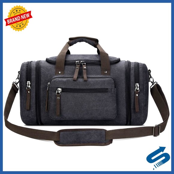 Canvas Travel Duffel Bag Overnight Weekend Carry-On Multi-Functional Expandable